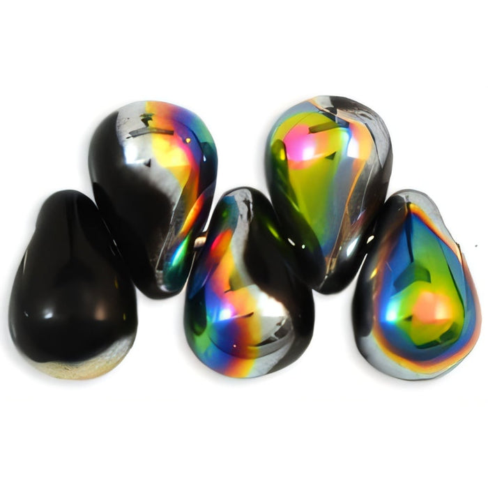 Czech Tear Drops 6 x 4mm Jet - Vitral