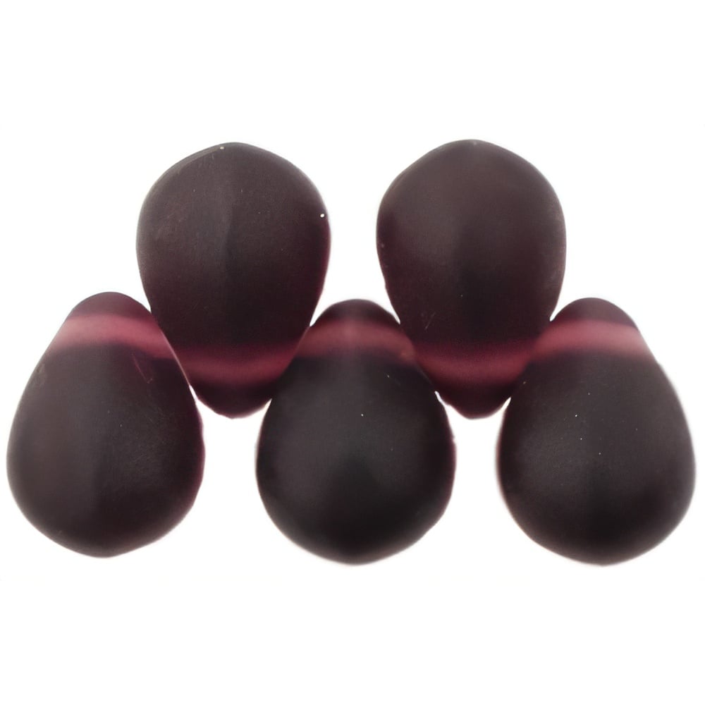 Czech Lg. Tear Drops 8 x 6mm Matte - Dk Amethyst (50pcs)