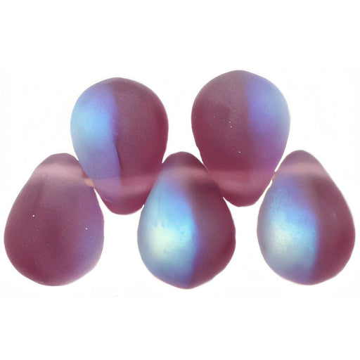 Czech Lg. Tear Drops 8 x 6mm Matte - Med Amethyst AB (50pcs)
