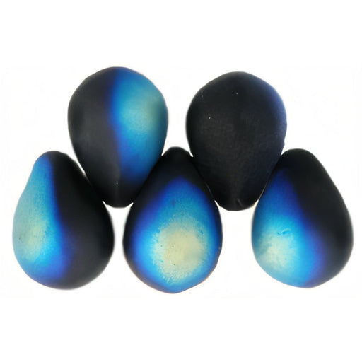 Czech Lg. Tear Drops 8 x 6mm Matte - Jet AB (50pcs)