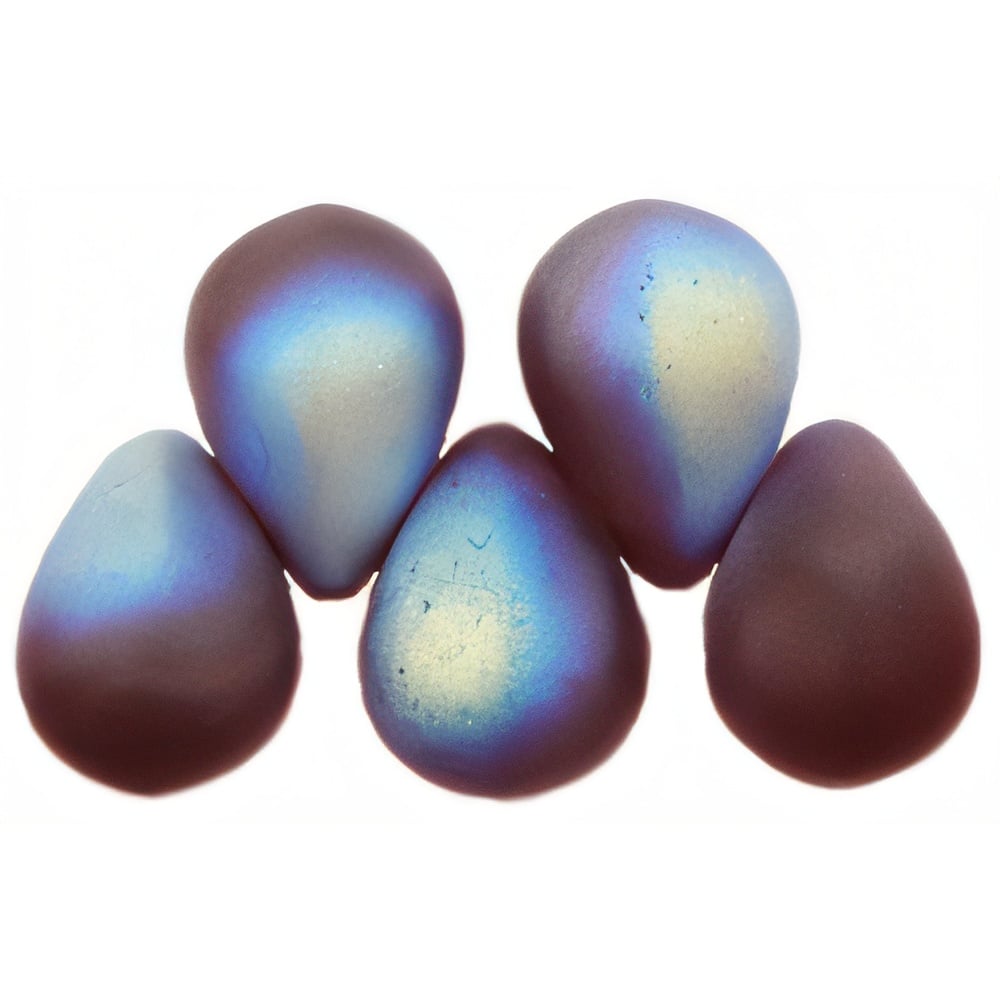 Czech Lg. Tear Drops 8 x 6mm Matte - Ruby AB (50pcs)