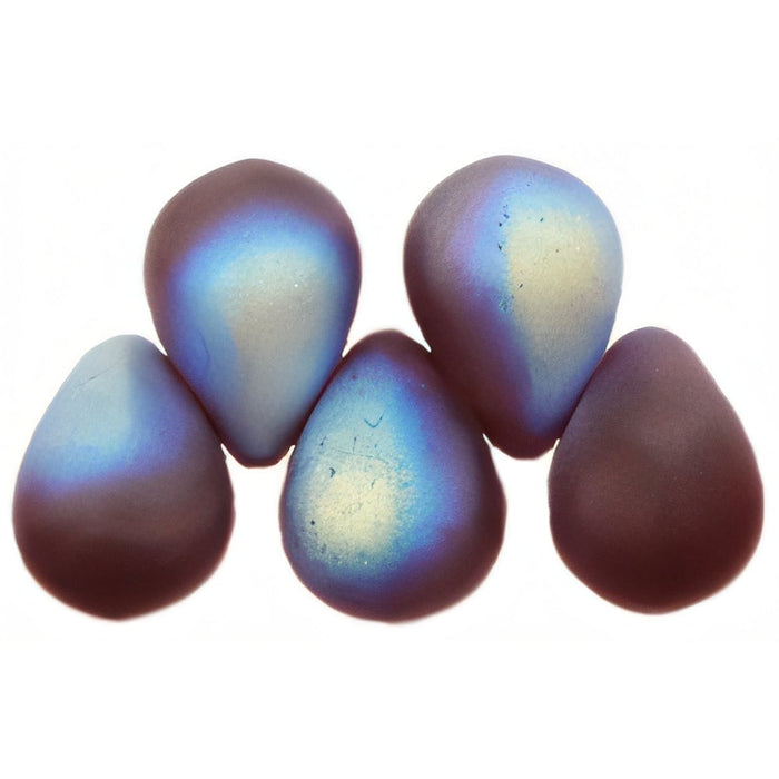 Czech Lg. Tear Drops 8 x 6mm Matte - Ruby AB (50pcs)