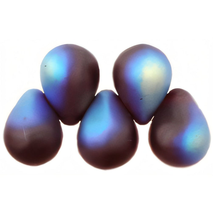 Czech Lg. Tear Drops 8 x 6mm Matte - Garnet AB (50pcs)