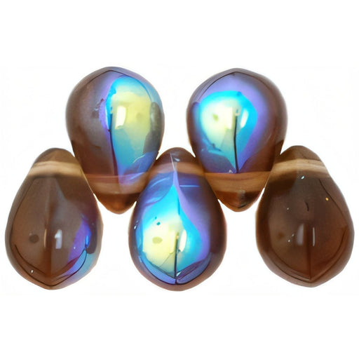 Czech Lg. Tear Drops 8 x 6mm Smoky Topaz AB (50pcs)