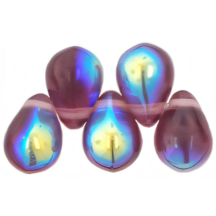 Czech Lg. Tear Drops 8 x 6mm Med Amethyst AB (50pcs)