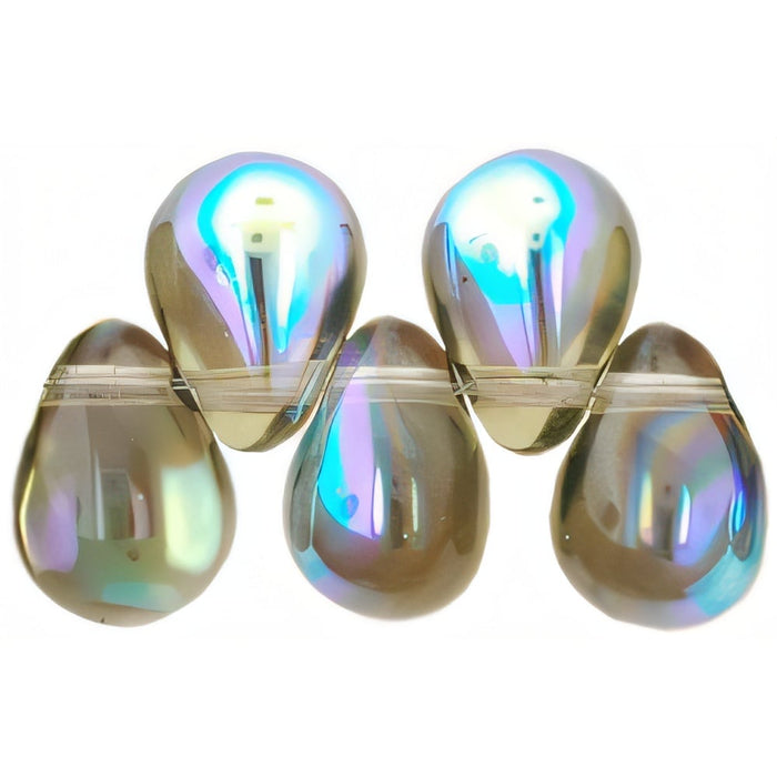 Czech Lg. Tear Drops 8 x 6mm Black Diamond AB (50pcs)