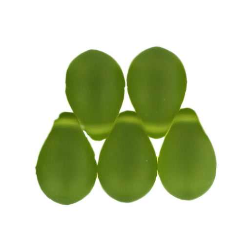 Czech Lg. Tear Drops 9 x 6mm Matte - Olivine (25pcs)