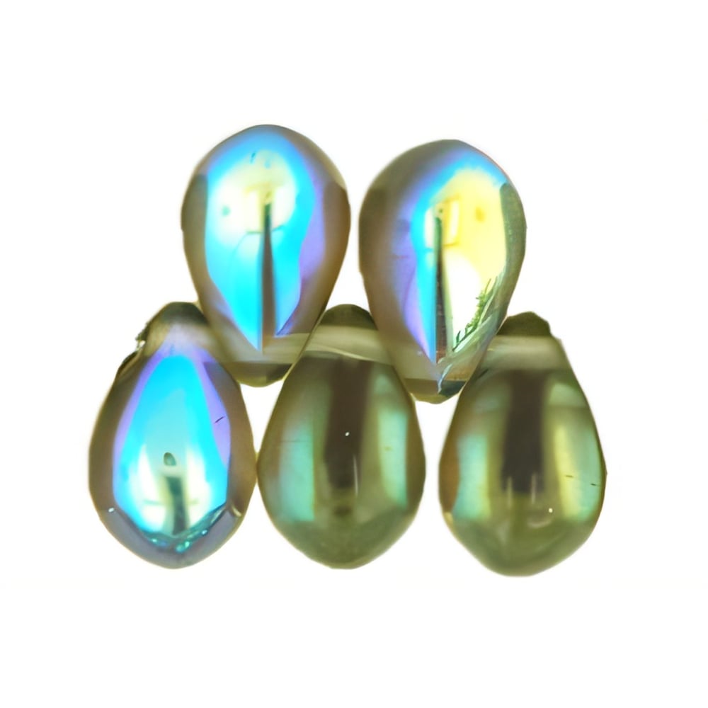 Czech Lg. Tear Drops 9 x 6mm Black Diamond AB (50pcs)