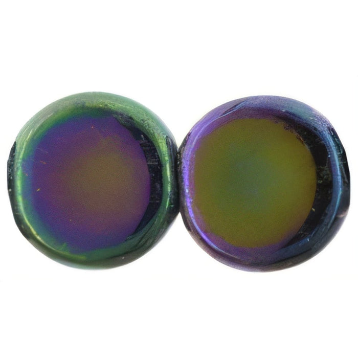 Czech Dime Beads 8 x 3mm Iris - Purple (25pcs)