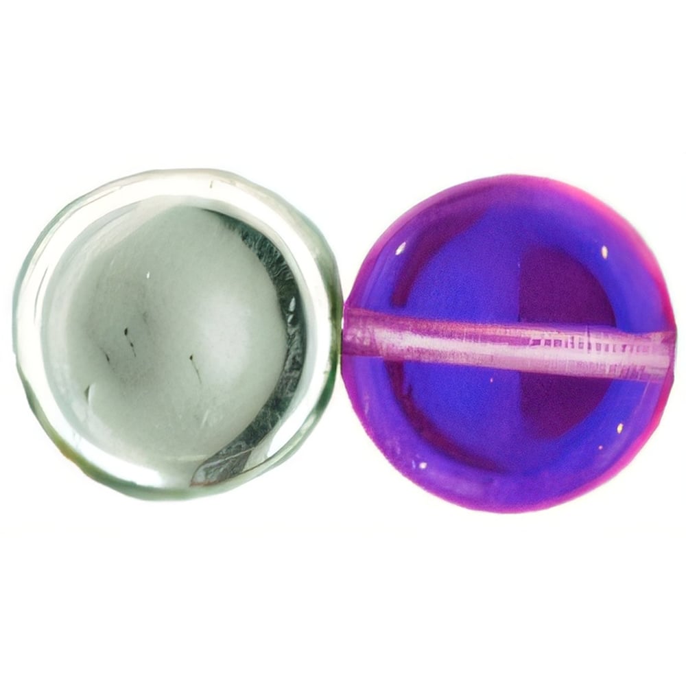 Czech Dime Beads 8 x 3mm Silver/Purple (25pcs)