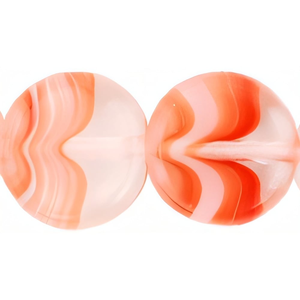 Czech Dime Beads 8 x 3mm Crystal/Red/White (25pcs)