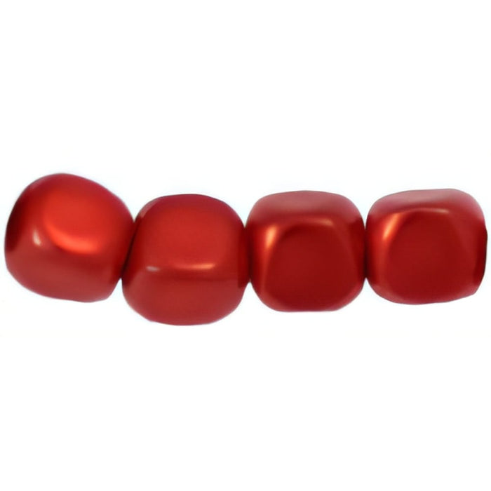 Czech Pearl Coat - Cubes - 4mm Pearl - Tangerine (120pcs)