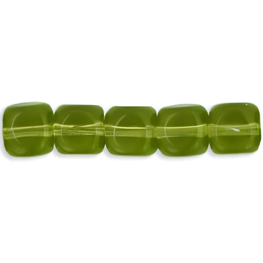 Czech Cubes - 7 x 5mm Olivine (50pcs)