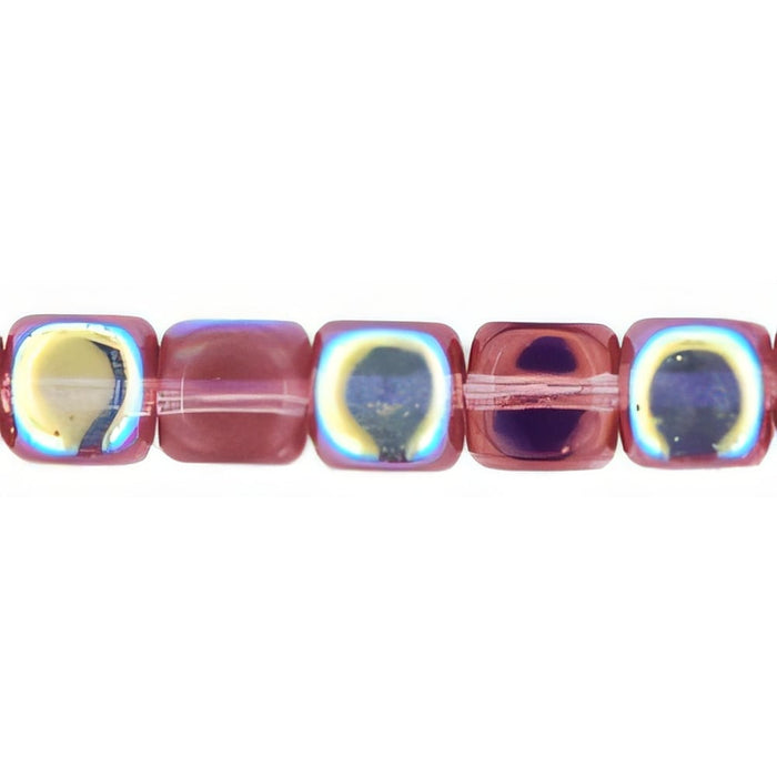 Czech Cubes - 7 x 5mm Med Amethyst AB (50pcs)