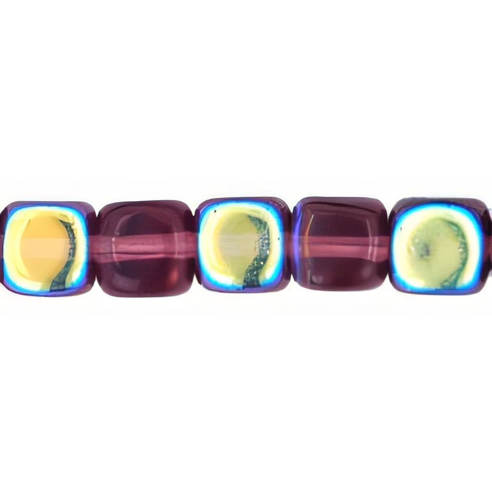 Czech Cubes - 7 x 5mm Amethyst AB (50pcs)