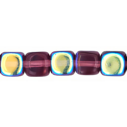 Czech Cubes - 7 x 5mm Amethyst AB (50pcs)