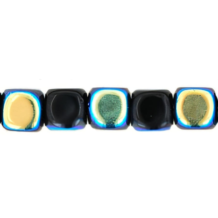 Czech Cubes - 7 x 5mm Jet AB (50pcs)