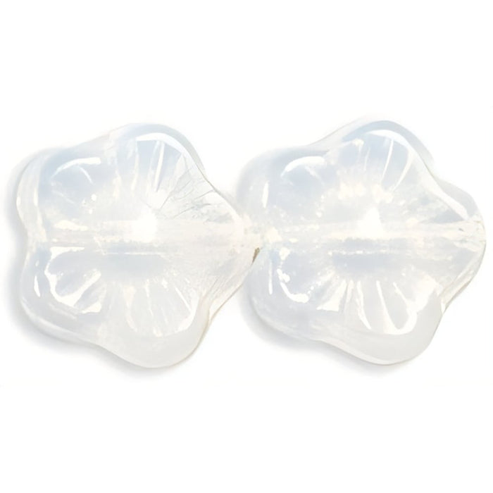 Czech Flowers 10 x 10mm Milky White (25pcs)