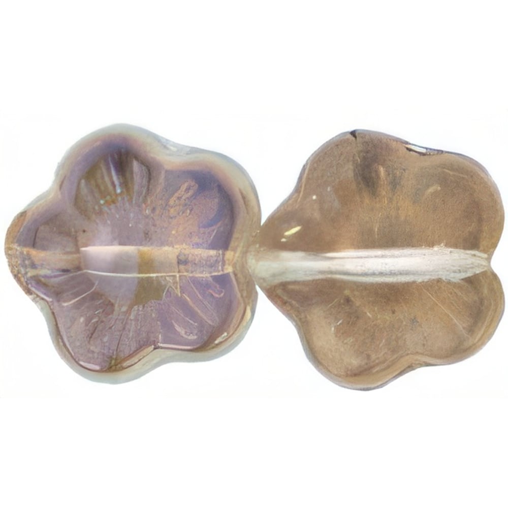 Czech Flowers 10 x 10mm Luster - Smoky Topaz (25pcs)