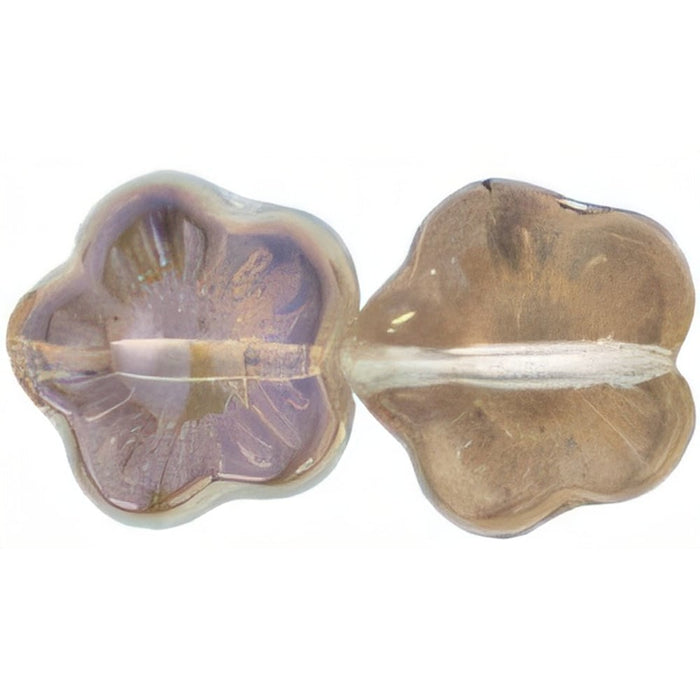 Czech Flowers 10 x 10mm Luster - Smoky Topaz (25pcs)