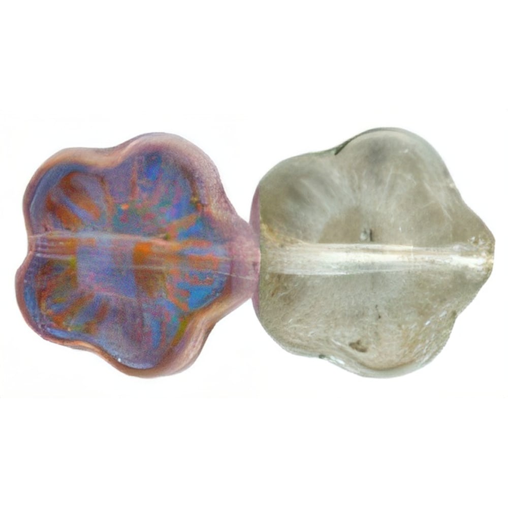 Czech Flowers 10 x 10mm Luster Iris - Black Diamond (25pcs)