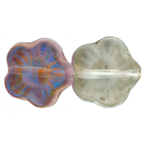 Czech Flowers 10 x 10mm Luster Iris - Black Diamond (25pcs)