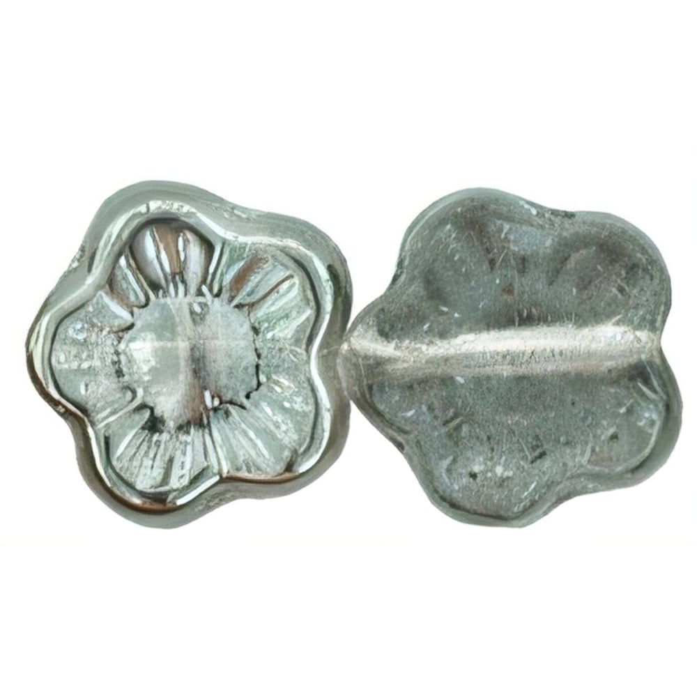 Czech Flowers 10 x 10mm Hematite (25pcs)