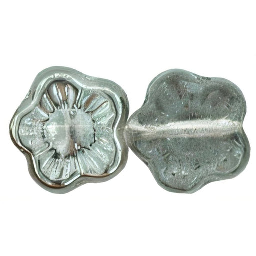 Czech Flowers 10 x 10mm Hematite (25pcs)