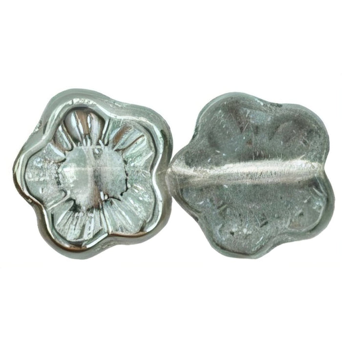 Czech Flowers 10 x 10mm Hematite (25pcs)