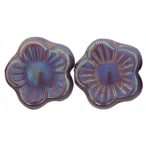 Czech Flowers 10 x 10mm Luster Iris - Opaque Lt Amethyst (25pcs)