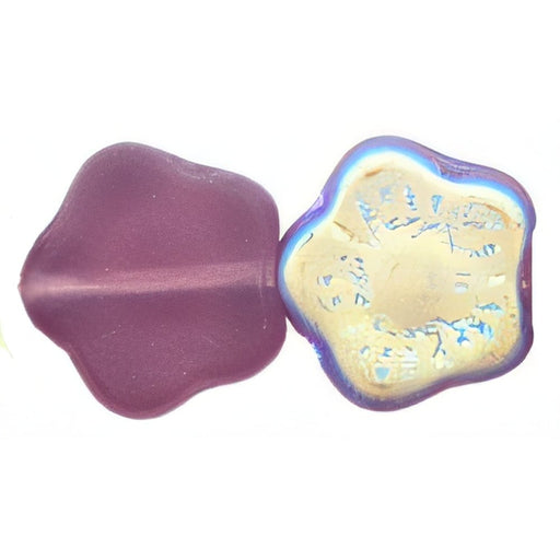 Czech Flowers 10 x 10mm Matte - Med Amethyst AB (25pcs)