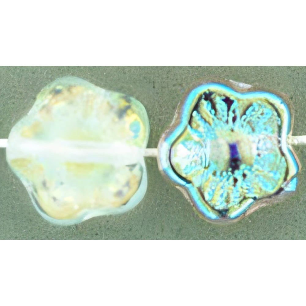 Czech Flowers 10 x 10mm Crystal AB (25pcs)