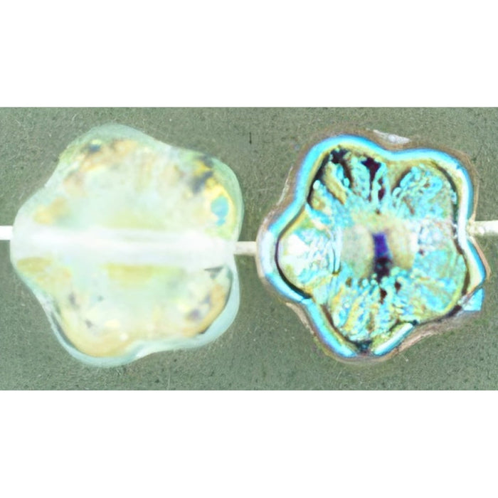 Czech Flowers 10 x 10mm Crystal AB (25pcs)