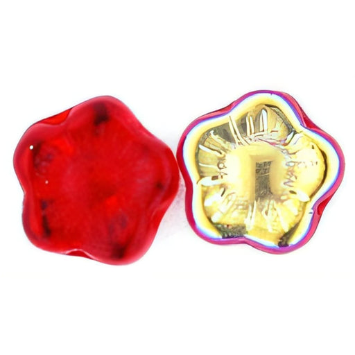 Czech Flowers 10 x 10mm Siam Ruby AB (25pcs)