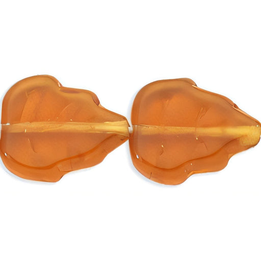 Czech Medium Leaves 12 x 10mm Vertical Hole Topaz (25pcs)