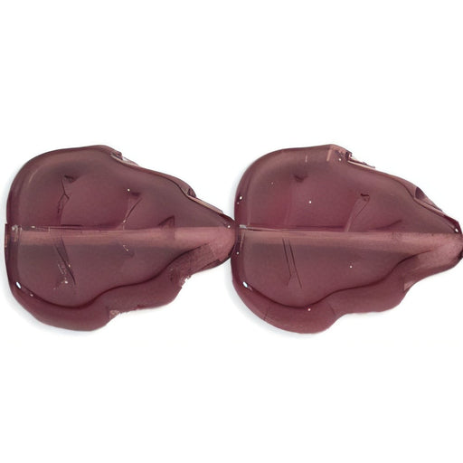 Czech Medium Leaves 12 x 10mm Vertical Hole Amethyst (25pcs)