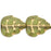 Czech Medium Leaves 12 x 10mm Vertical Hole Olivine - Gold Inlay (25pcs)
