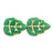 Czech Medium Leaves 12 x 10mm Vertical Hole Opaque Green - Gold Inlay (25pcs)