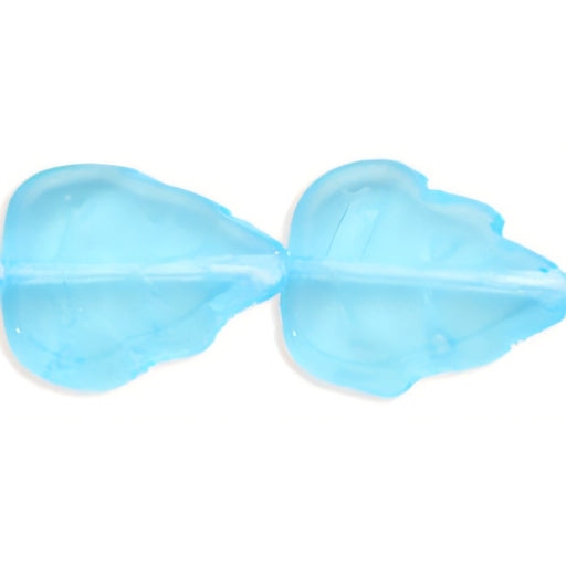 Czech Medium Leaves 12 x 10mm Vertical Hole Aquamarine (25pcs)