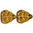 Czech Leaves 10 x 8mm Vertical Hole Topaz - Gold Inlay (25pcs)