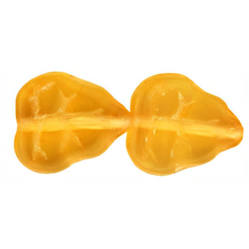 Czech Leaves 10 x 8mm Vertical Hole Med Topaz (25pcs)