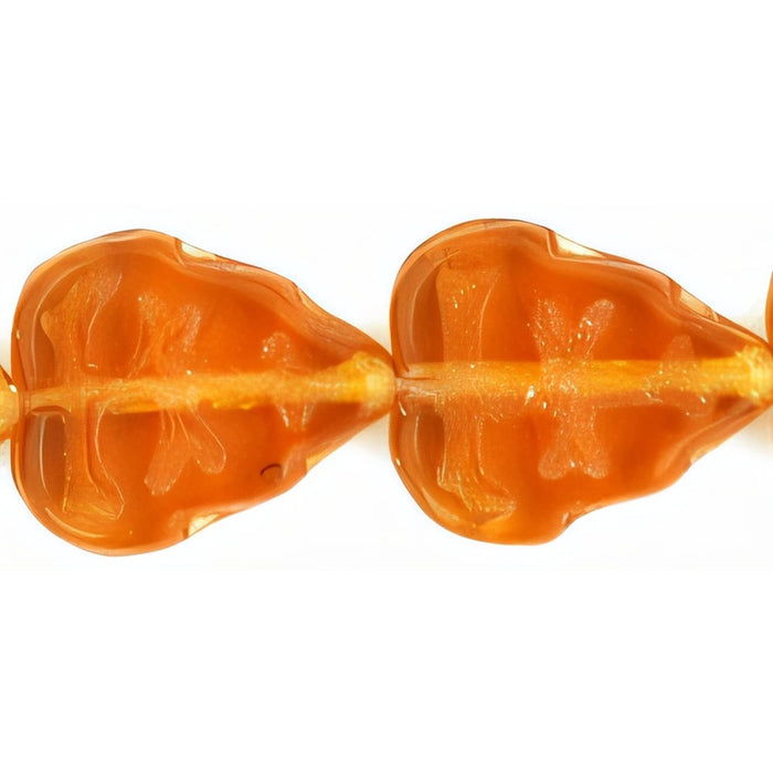 Czech Leaves 10 x 8mm Vertical Hole Topaz (25pcs)