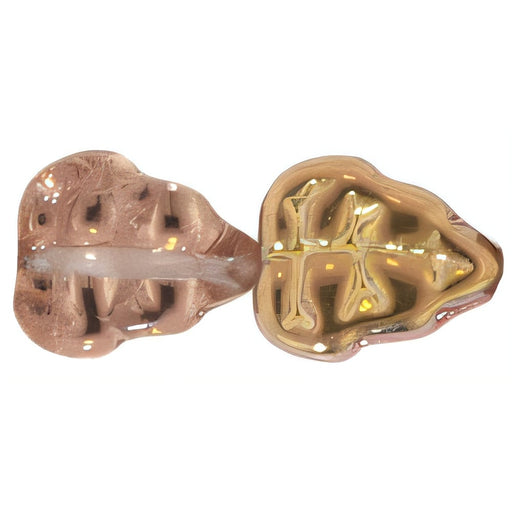 Czech Leaves 10 x 8mm Vertical Hole Apollo - Gold (25pcs)