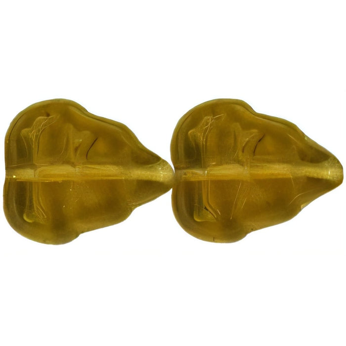 Czech Leaves 10 x 8mm Vertical Hole Dk Smokey Topaz (25pcs)