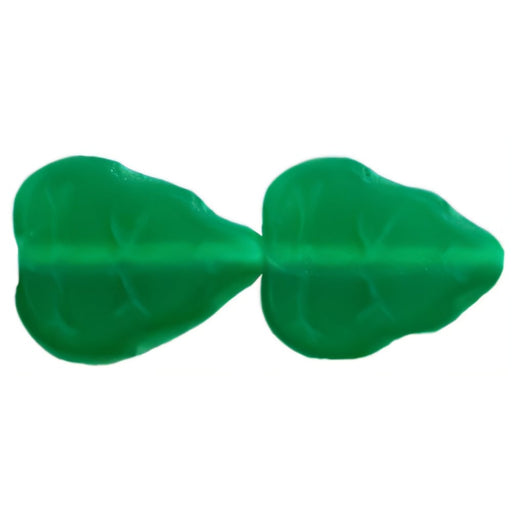 Czech Leaves 10 x 8mm Vertical Hole Milky Green (25pcs)