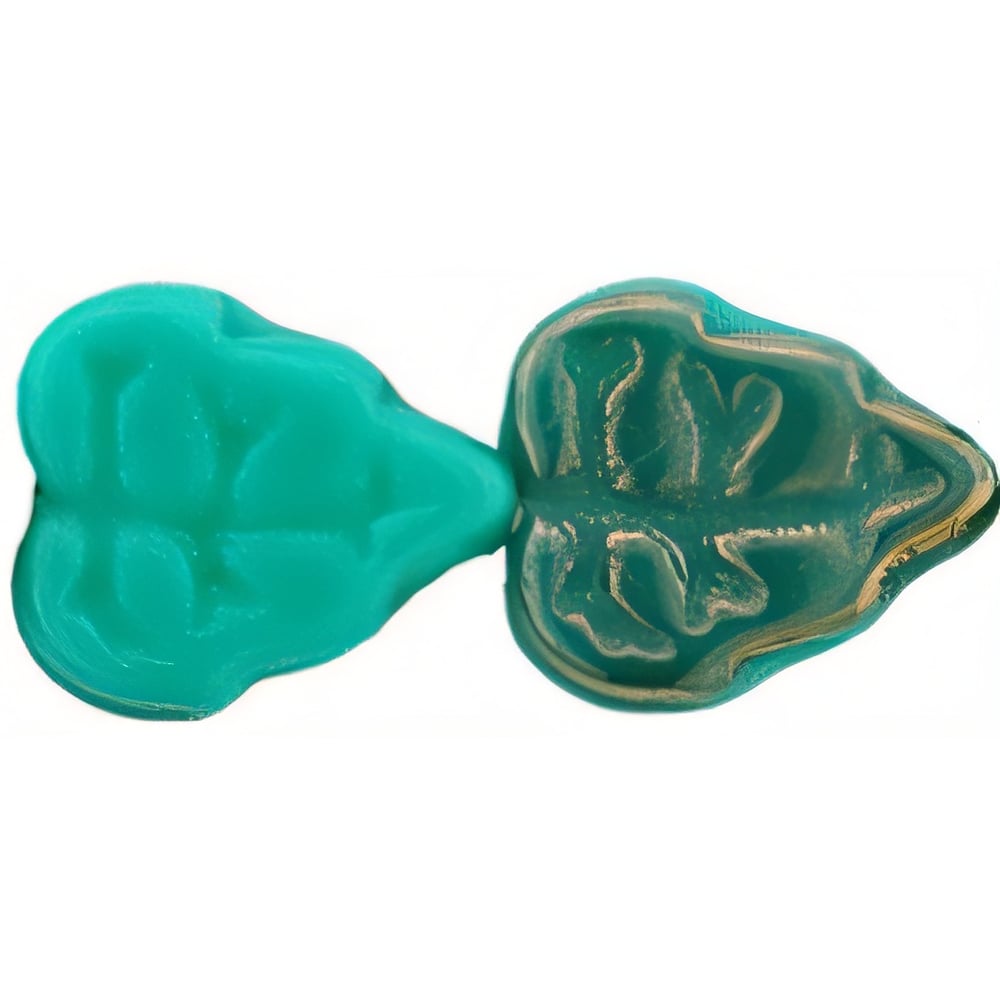 Czech Leaves 10 x 8mm Vertical Hole Luster 1/2 Coat - Opaque Turquoise (25pcs)