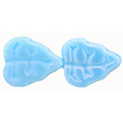 Czech Leaves 10 x 8mm Vertical Hole Luster Iris - Lt Blue (25pcs)
