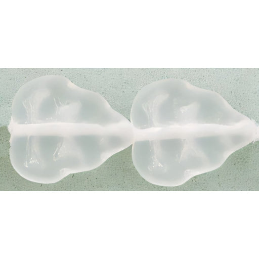 Czech Leaves 10 x 8mm Vertical Hole Matte - Crystal (25pcs)