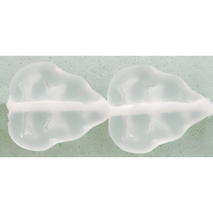 Czech Leaves 10 x 8mm Vertical Hole Matte - Crystal (25pcs)