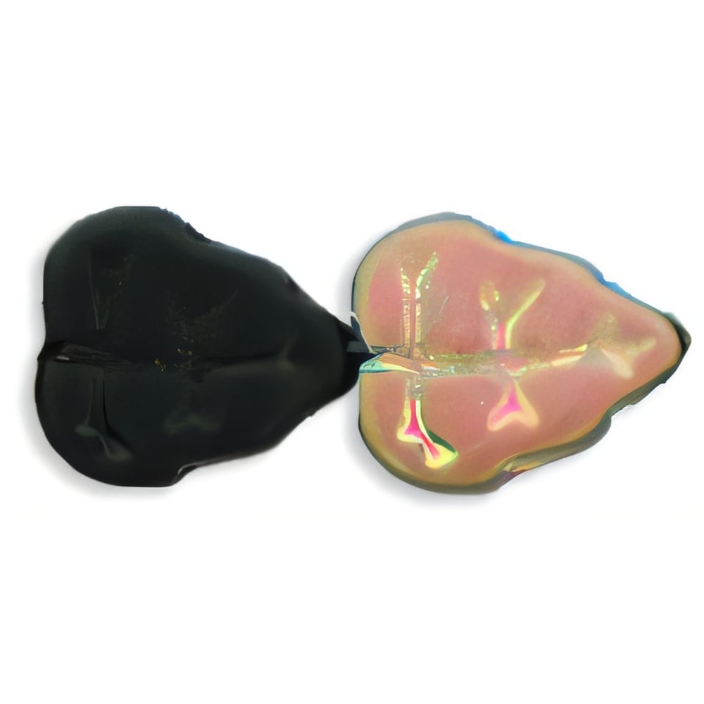 Czech Leaves 10 x 8mm Vertical Hole Matte - Jet - Vitral (25pcs)